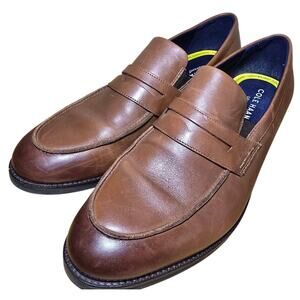 Cole Haan Grand + DRS Penny Loafers Shoes British Tan Slip On US Mens Size 11 M